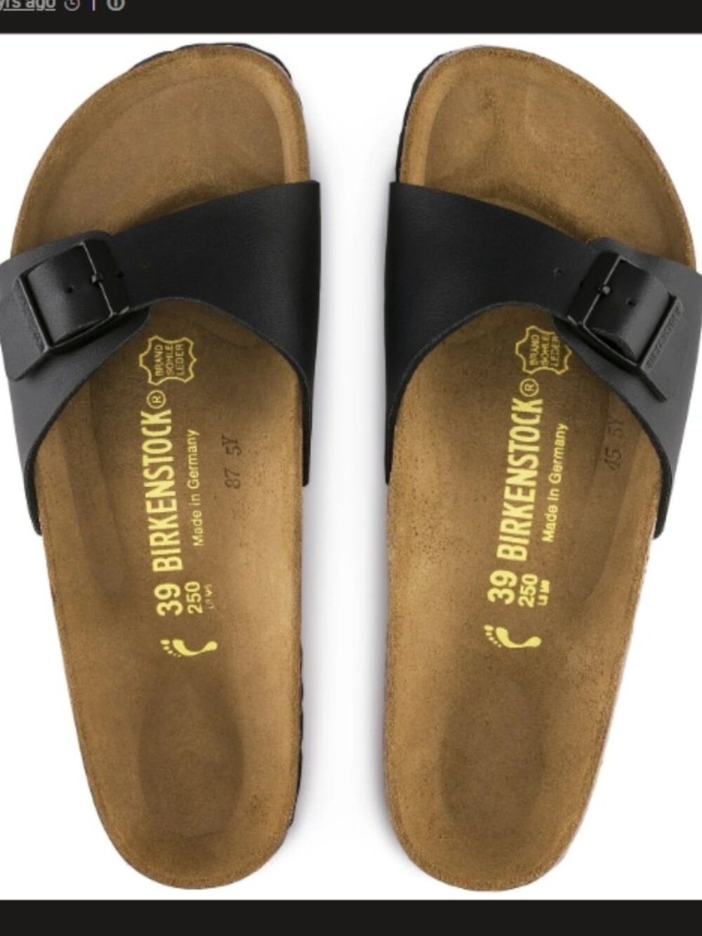 Birkenstock Madrid Birko-Flor Black Women's Sandal Slide Shoe Size 38 7 - 7.5